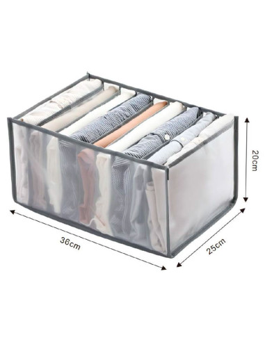 Tradineur - Pack de 2 organizadores de tela, nylon, 9 bolsillos, plegable, ordenación, ropa, armario, almacenamiento, separadore