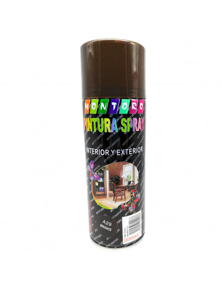 Montoro - Bote de pintura en spray color bronce A29 400 ml, válido para multitud de superficies de interior y exterior