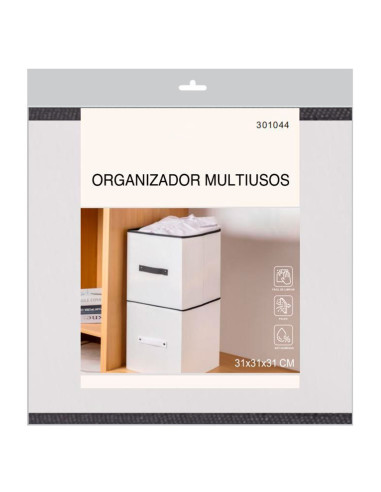Tradineur - Organizador cuadrado de tela con asa, cajón plegable, ordenación, ropa, armario, almacenamiento, separador de cajone