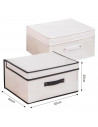 Tradineur - Organizador rectangular de tela con asa, caja plegable, ordenación, ropa, armario, almacenamiento, 30 x 40 x 25 cm,