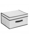 Tradineur - Organizador rectangular de tela, caja plegable con asa, ordenación, ropa, armario, almacenamiento, 50 x 40 x 25 cm,