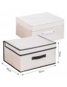 Tradineur - Organizador rectangular de tela, caja plegable con asa, ordenación, ropa, armario, almacenamiento, 50 x 40 x 25 cm,