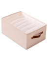Tradineur - Organizador de tela con asa, algodón, 7 bolsillos, cajón plegable, ordenación, ropa, armario, almacenamiento, 36 x 2