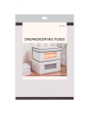 Tradineur - Organizador de tela con ventana, caja plegable, ordenación, ropa, armario, almacenamiento, mantas, sábanas, 25 x 35