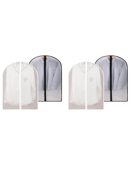 Tradineur - Pack de 4 fundas para trajes, PEVA, cremallera, translúcidas, transpirables, almacenamiento de ropa, abrigos, chaque