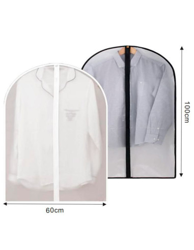 Tradineur - Pack de 4 fundas para trajes, PEVA, cremallera, translúcidas, transpirables, almacenamiento de ropa, abrigos, chaque