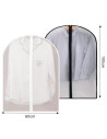 Tradineur - Pack de 4 fundas para trajes, PEVA, cremallera, translúcidas, transpirables, almacenamiento de ropa, abrigos, chaque