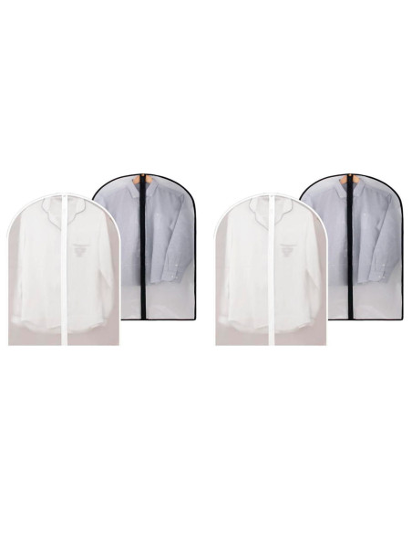 Tradineur - Pack de 4 fundas para trajes, cremallera, PEVA, translúcidas, transpirables, almacenamiento de ropa, abrigos, chaque