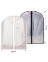 Tradineur - Pack de 4 fundas para trajes, cremallera, PEVA, translúcidas, transpirables, almacenamiento de ropa, abrigos, chaque