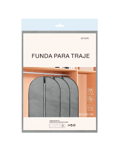 Tradineur - Pack de 4 fundas para trajes, TNT, cremallera, transpirables, almacenamiento de ropa, abrigos, chaquetas, jerséis (G