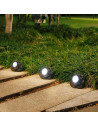 Tradineur - Pack de 3 lámparas solares con forma de piedra, foco, luz LED decorativa, impermeable, ecológica, jardín, patio, ext
