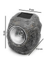 Tradineur - Pack de 3 lámparas solares con forma de piedra, foco, luz LED decorativa, impermeable, ecológica, jardín, patio, ext