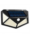Tradineur - Lámpara solar de pared con sensor de movimiento, LED, foco exterior, recargable, 3.7 V, 450 lumen, impermeable, incl