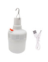 Tradineur - Pack de 2 lámparas colgantes LED, foco exterior, recargable con cable USB, 3.7 V, 140 lumen, patio, jardín (Blanco -