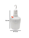 Tradineur - Pack de 2 lámparas colgantes LED, foco exterior, recargable con cable USB, 3.7 V, 140 lumen, patio, jardín (Blanco -
