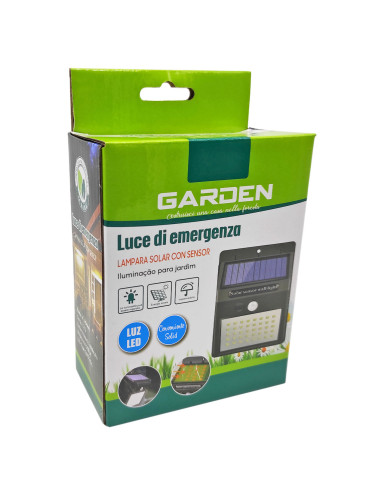 Tradineur - Pack de 2 focos solares de pared con sensor de movimiento, LED, lámpara exterior, recargable, 3.7 V, 300 lumen, impe
