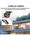 Tradineur - Foco solar LED de pared con sensor de movimiento y mando, forma de cámara de seguridad, 770 lumen, impermeable, incl