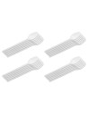 Tradineur - 5 paquetes de 20 cucharas blancas reutilizables, plástico, reciclables, extra resistentes, higiénicas, apilables, ap