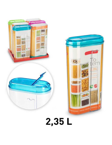 Tradineur - Recipiente reutilizable de plástico con tapa, bote de almacenaje, pasta, cereales, legumbres, frutos secos, café, fa