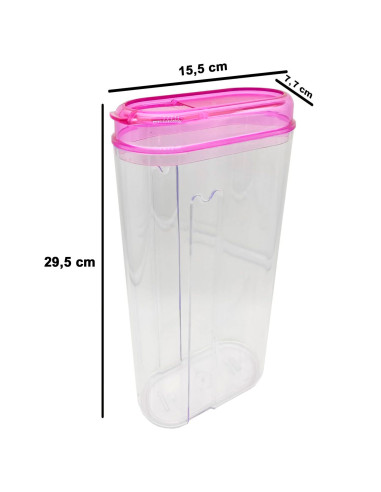 Tradineur - Recipiente reutilizable de plástico con tapa, bote de almacenaje, pasta, cereales, legumbres, frutos secos, café, fa