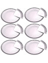 Tradineur - Pack de 6 bandejas redondas de cartón con blonda, fuente reciclable para pasteles con encaje de papel, decoración de