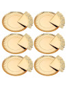 Tradineur - Pack de 6 bandejas redondas de cartón con blonda, fuente reciclable para pasteles con encaje de papel, decoración de
