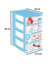 Tradineur - Cajonera de plástico, modelo Let's Fly, 4 cajones transparentes, torre almacenaje, juguetes, dormitorio infantil, n