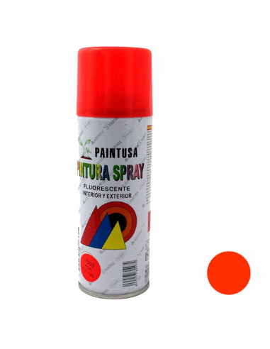 Montoro - Bote de pintura en spray rojo fluorescente F203 200 ml, válido para multitud de superficies de interior y exterior