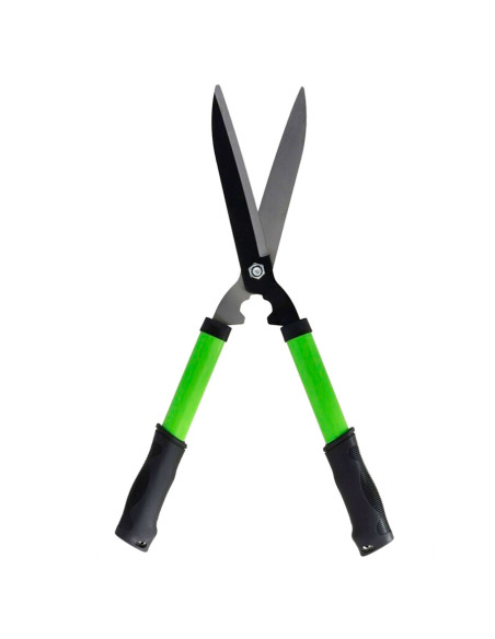 Tradineur - Tijera cortasetos, tijeras para podar a dos manos, cizalla para setos, hoja de 185 mm y mango ergonómico, jardinería
