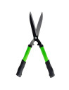 Tradineur - Tijera cortasetos, tijeras para podar a dos manos, cizalla para setos, hoja de 185 mm y mango ergonómico, jardinería