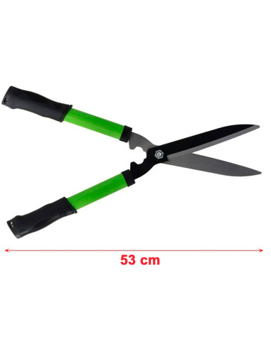 Tradineur - Tijera cortasetos, tijeras para podar a dos manos, cizalla para setos, hoja de 185 mm y mango ergonómico, jardinería