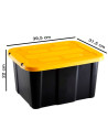 Tradineur - Caja de almacenaje apilable con tapa, plástico, cajón multiusos, ordenación, herramientas, hogar, fabricada en Españ