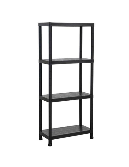 Tradineur - Estantería modular de plástico, 4 baldas, capacidad carga 100 kg, fácil montaje, almacenaje, garaje, trastero, fabri
