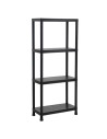 Tradineur - Estantería modular de plástico, 4 baldas, capacidad carga 100 kg, fácil montaje, almacenaje, garaje, trastero, fabri