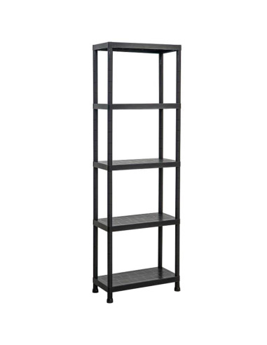 Tradineur - Estantería modular de plástico, 5 baldas, capacidad carga 125 kg, fácil montaje, almacenaje, garaje, trastero, fabri