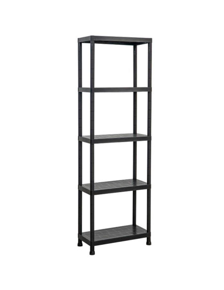 Tradineur - Estantería modular de plástico, 5 baldas, capacidad carga 125 kg, fácil montaje, almacenaje, garaje, trastero, fabri