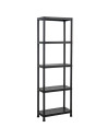 Tradineur - Estantería modular de plástico, 5 baldas, capacidad carga 125 kg, fácil montaje, almacenaje, garaje, trastero, fabri