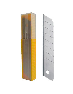Tradineur - Pack de 50 cuchillas de cúter, anchura 18 mm, retractables y muy afiladas, acero resistente, recambios para cutter,