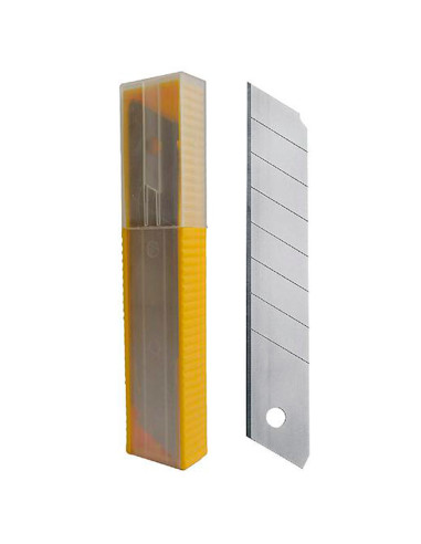 Tradineur - Pack de 50 cuchillas de cúter, anchura 18 mm, retractables y muy afiladas, acero resistente, recambios para cutter,