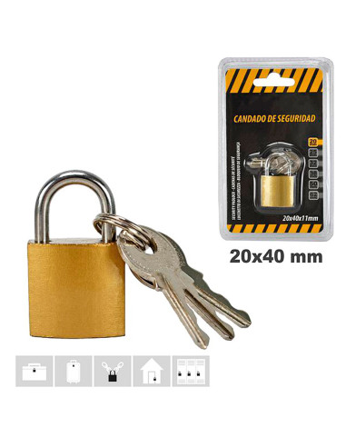 Tradineur - Pack de 4 candados de latón con llaves, arco de acero cromado, máxima seguridad, taquillas, gimnasio, maleta, armari