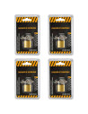 Tradineur - Pack de 4 candados de latón con llaves, arco de acero cromado, máxima seguridad, taquillas, gimnasio, maleta, armari