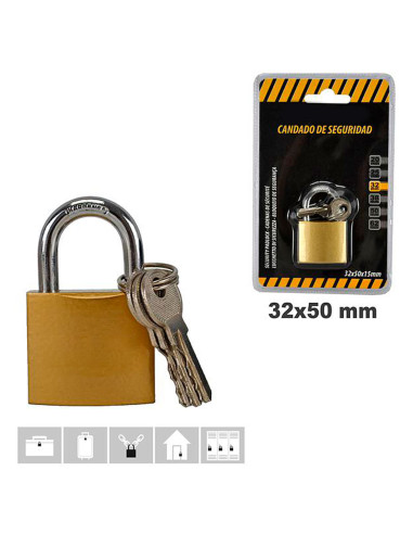 Tradineur - Pack de 4 candados de latón con llaves, arco de acero cromado, máxima seguridad, taquillas, gimnasio, maleta, armari