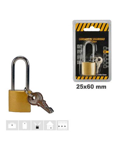 Tradineur - Pack de 4 candados de latón con llaves, arco alto de acero cromado, máxima seguridad, taquillas, gimnasio, maleta, a