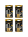 Tradineur - Pack de 4 candados de latón con llaves, arco alto de acero cromado, máxima seguridad, taquillas, gimnasio, maleta, a
