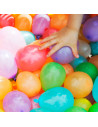 Tradineru - Botella de plástico para llenar globos de agua, incluye 100 globos, llenado súper rápido, inyector, hinchador, infla