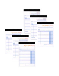 Tradineur - Pack de 6 talonarios de notas de entrega, 70 hojas, 35 juegos original + copia, autocopiativas, matriz de corte y ta