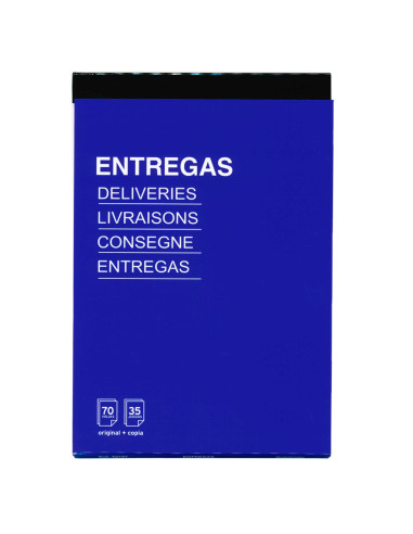 Tradineur - Pack de 6 talonarios de notas de entrega, 70 hojas, 35 juegos original + copia, autocopiativas, matriz de corte y ta