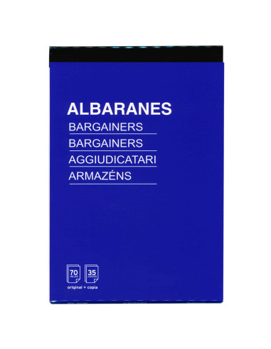 Tradineur - Pack de 6 talonarios de albaranes, 70 hojas, 35 juegos original + copia, autocopiativas, matriz de corte y tapas de