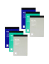 Tradineur - Pack de 6 blocs de notas, 80 hojas lisas en blanco, incluyen matriz de corte y tapas de cartón, anotaciones (Tamaño