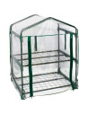 Tradineur - Mini invernadero de acero y PVC, puerta enrollable, cubierta para plantas, cultivos, portátil, interior y exterior,